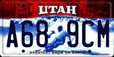 UT license plate A689CM