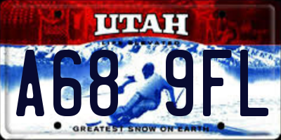 UT license plate A689FL