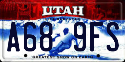 UT license plate A689FS