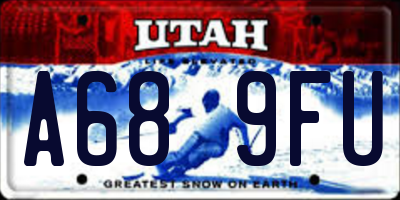 UT license plate A689FU