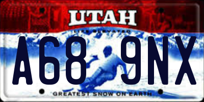UT license plate A689NX