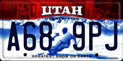 UT license plate A689PJ