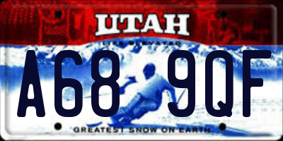 UT license plate A689QF