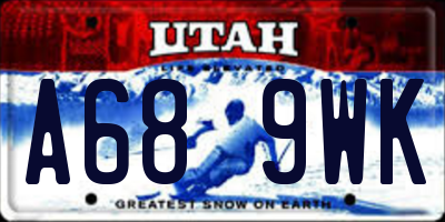 UT license plate A689WK