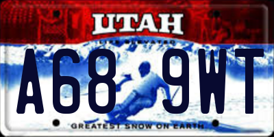 UT license plate A689WT