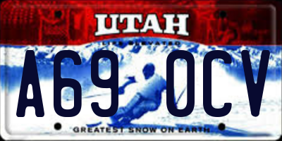 UT license plate A690CV
