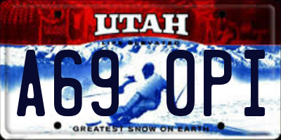 UT license plate A690PI