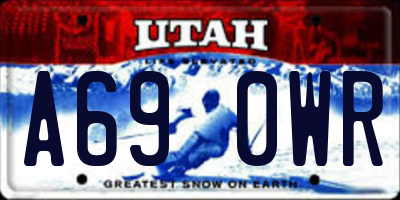UT license plate A690WR