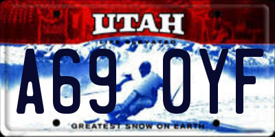 UT license plate A690YF