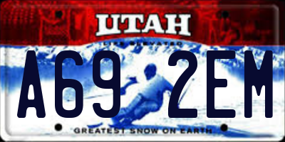 UT license plate A692EM