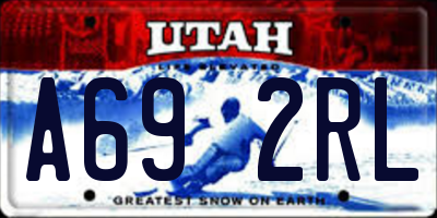 UT license plate A692RL