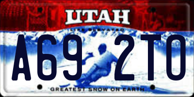 UT license plate A692TO