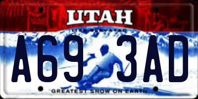 UT license plate A693AD