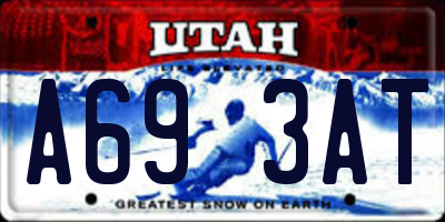 UT license plate A693AT