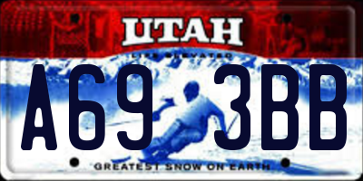 UT license plate A693BB
