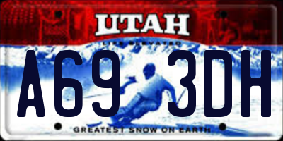 UT license plate A693DH