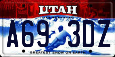 UT license plate A693DZ