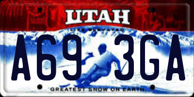 UT license plate A693GA