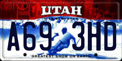 UT license plate A693HD