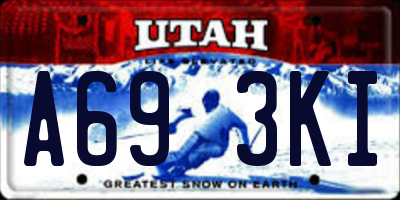 UT license plate A693KI