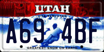 UT license plate A694BF
