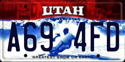 UT license plate A694FD