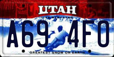UT license plate A694FO