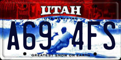 UT license plate A694FS