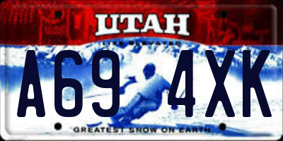 UT license plate A694XK