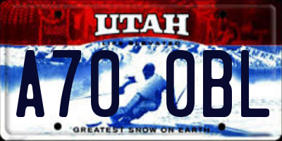 UT license plate A700BL