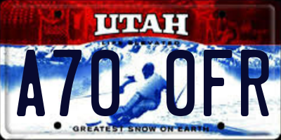UT license plate A700FR
