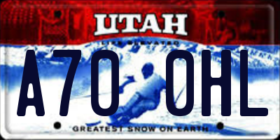 UT license plate A700HL