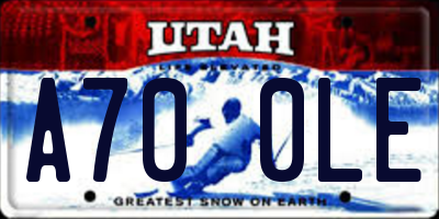 UT license plate A700LE