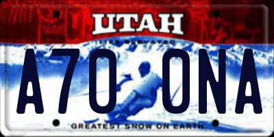 UT license plate A700NA