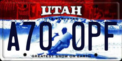 UT license plate A700PF