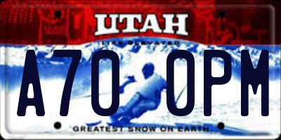 UT license plate A700PM