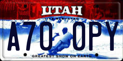UT license plate A700PY