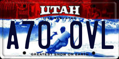 UT license plate A700VL