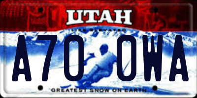 UT license plate A700WA