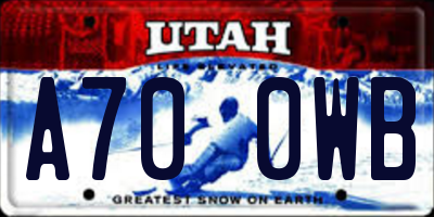 UT license plate A700WB