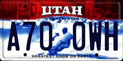 UT license plate A700WH