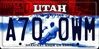 UT license plate A700WM