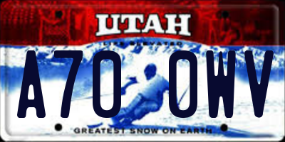 UT license plate A700WV