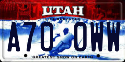 UT license plate A700WW