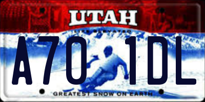 UT license plate A701DL