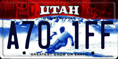 UT license plate A701FF