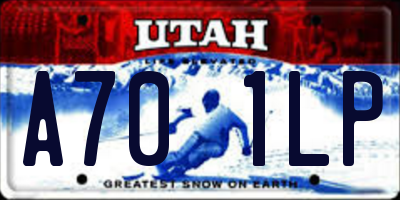UT license plate A701LP
