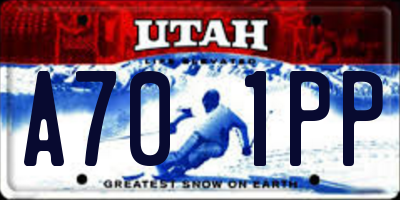 UT license plate A701PP