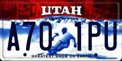 UT license plate A701PU