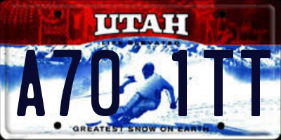 UT license plate A701TT